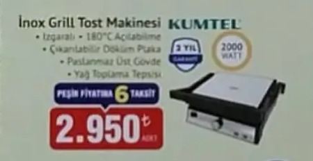 Kumtel Inox Grill Tost Makinesi