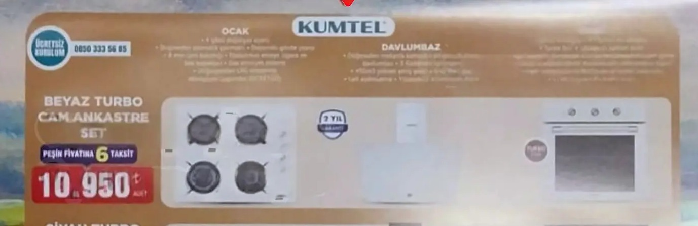Kumtel Beyaz Turbo Camankastre Set