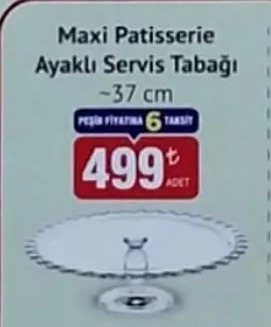 Paşabahçe Maxi Patisserie Ayaklı Servis Tabağı 37Cm