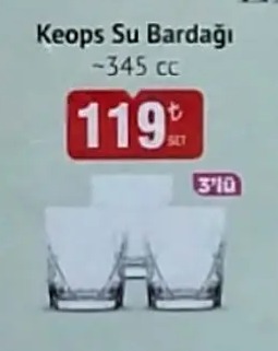 Paşabahçe Keops Su Bardağı 345Cc (3'Lü Set)