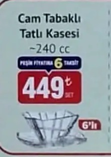 Cam Tabaklı Tatlı Kasesi 240 Cc