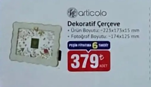 Articolo Dekoratif Çerçeve 1 Adet