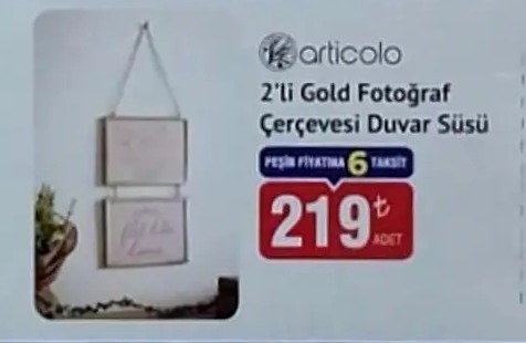 Articolo 2'Li Gold Fotoğraf Çerçevesi Duvar Süsü 1 Adet
