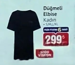 Dugmeli Elbise Kadin S/M/L/Xl