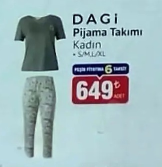 Dagi Pijama Takimi Kadin S/M/L/Xl