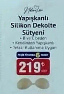 Naturalove Yapişkanli Si̇li̇kon Dekolte Sütyeni̇ B Ve C Beden