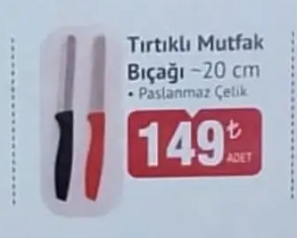 Tırtıklı Mutfak Bıçağı 20 Cm Seti