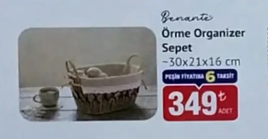 Benante Örme Organizer Sepet - 30X21X16 Cm