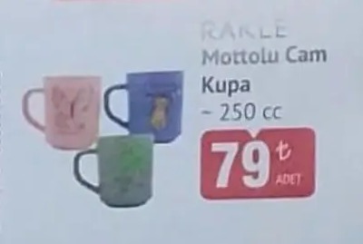 Rakle Mottolu Cam Kupa ~250 Cc
