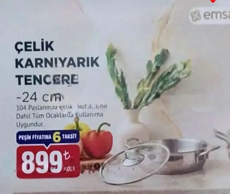 Emsan Çelik Karnıyarık Tencere ~24 Cm