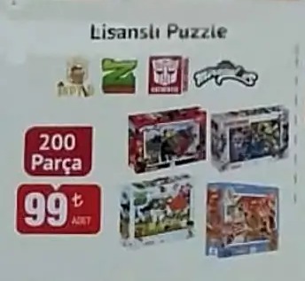 Lisansli Puzzle 200 Parça