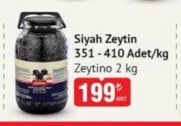 Siyah Zeytin Zeytino 2 Kg