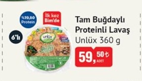 Tam Buğdaylı Proteinli Lavaş Unlux 360 G