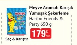 Meyve Aromalı Karışık Yumuşak Şekerleme Haribo Friends & Party 650 G