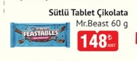 Sütlü Tablet Çikolata Mr.Beast 60 G