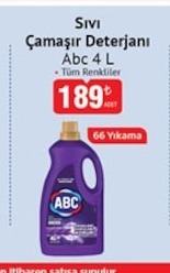 Sivi Çamaşir Deterjani Abc 4 L