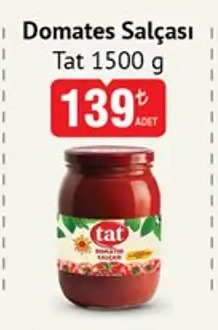 Domates Salçası Tat 1500 G
