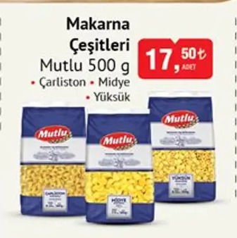 Makarna Cesitleri Mutlu 500G