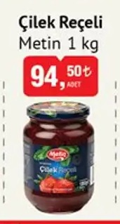 Çilek Reçeli Metin 1 Kg