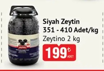 Siyah Zeytin Zeytino 2 Kg