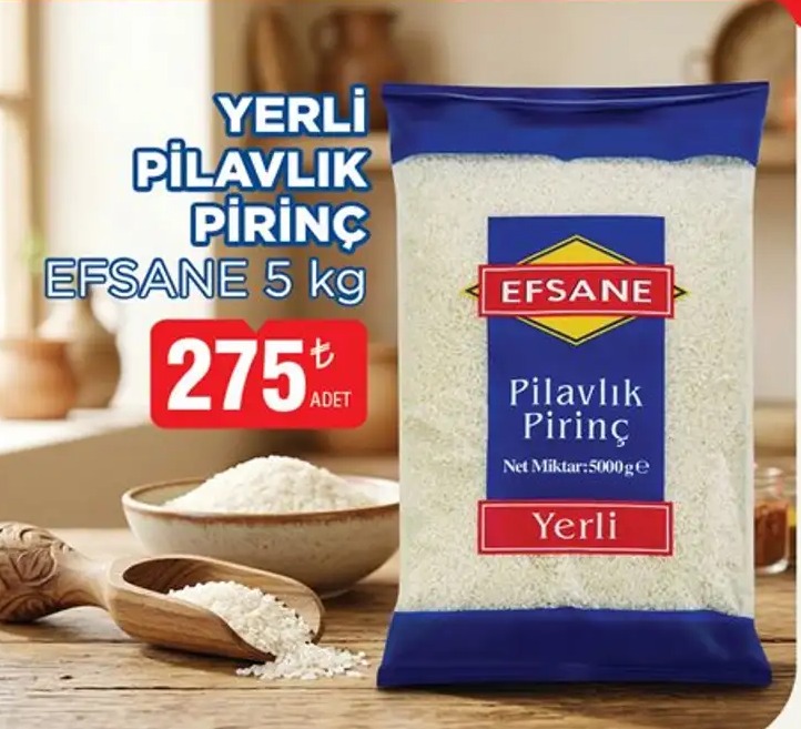Yerli Pilavlik Pirinç Efsane 5 Kg