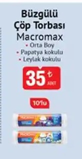 Macromax Büzgülü Çöp Torbası Orta Boy Papatya Kokulu Leylak Kokulu