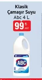 Klasik Çamaşır Suyu Abc 4 L