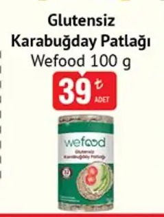 Wefood Glutensiz Karabuğday Patlağı 100G