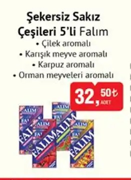 Şekersiz Sakız Çeşitleri 5'Li Falım