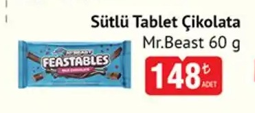 Mr.Beast Sütlü Tablet Çikolata 60 G
