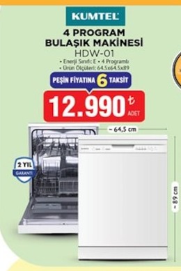 Kumtel 4 Program Bulaşık Makinesi Hdw-01
