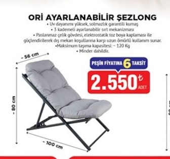 Ori Ayarlanabilir Şezlong
