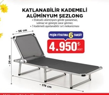 Katlanabilir Kademeli Alüminyum Şezlong