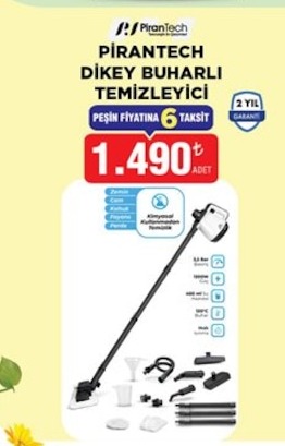 Pirantech Dikey Buharlı Temizleyici