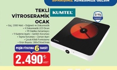 Kuntel Tekli Vitroseramik Ocak