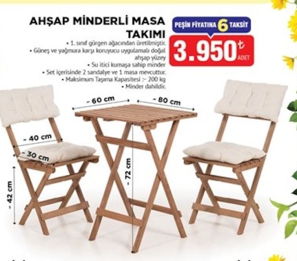 Ahşap Minderli Masa Takımı