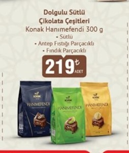 Konak Hanımefendi Dolgulu Sütlü Çikolata Çeşitleri 300G