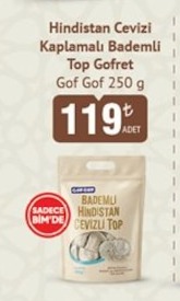 Gof Gof Hindistan Cevizi Kaplamali Bademli Top Gofret 250G