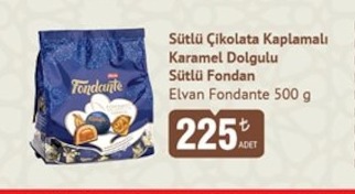 Elvan Fondante Sütlü Fondan Sütlü Çikolata Kaplamalı Karamel Dolgulu 500 G
