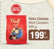 Süțlü Çikolata Wolf Çikolatin 400G