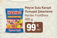 Haribo Fruitbşons Meyve Suyu Karışık Yumuşak Şekerleme 400 G