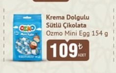 Ozmo Mini Egg Krema Dolgulu Sütlü Çikolata 154 G