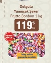 Dolgulu Yumusak Seker Frutto Bonbon 1 Kg