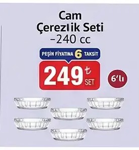 Cam Çerezlik Seti - 240 Cc (6'Lı)