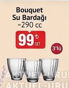 Bouquet Su Bardağı - 290 Cc (3'Lü)