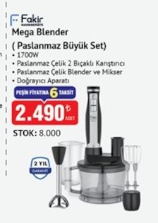 Fakir Mega Blender Paslanmaz Büyük Set 1700 W