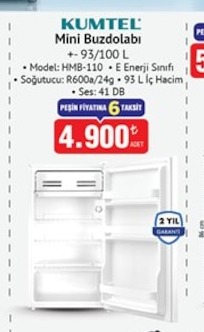 Kumtel Mini Buzdolabı 93/100 Lt
