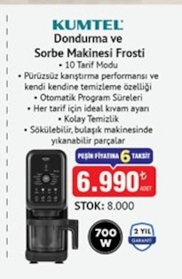 Kumtel Dondurma Ve Sorbe Makinesi Frosti
