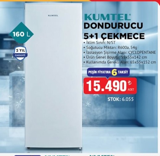 Kumtel Dondurucu 5+1 Çekmece