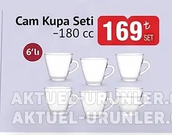 Cam Kupa Seti 180 Cc